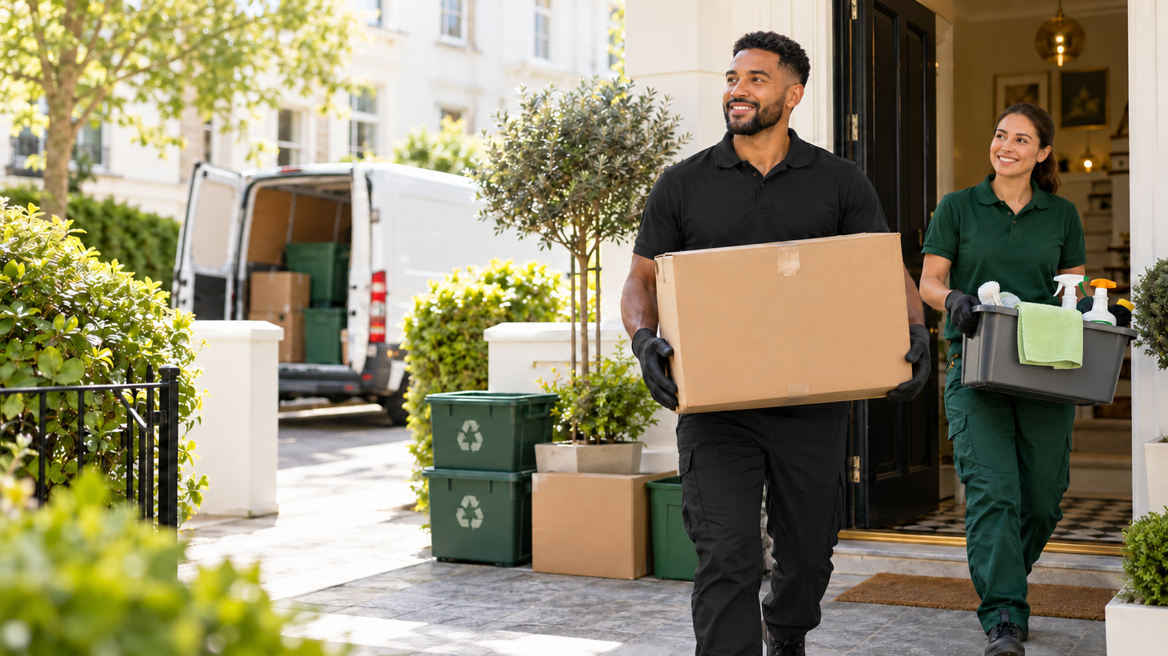Professional Wize Choice cleaning and removal team at a London home